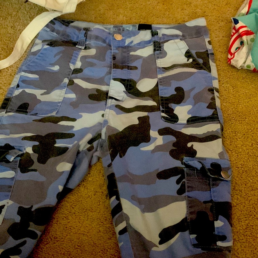 Blue Cargo Shorts . Size : 13/14 VIP Jeans